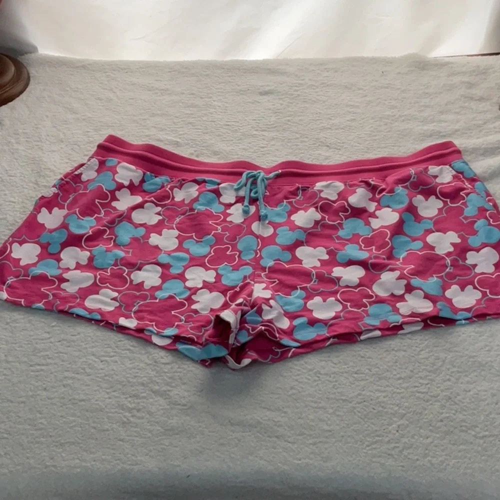 Disney Women's Pink Cloud & Mickey Head Shorts - Picture 2 of 4